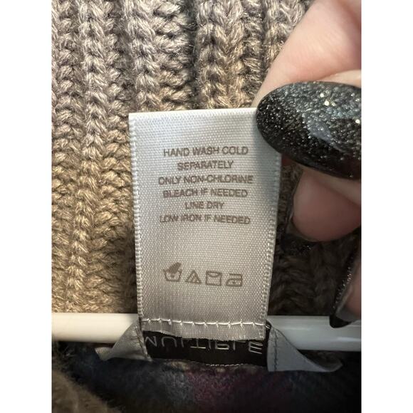 Multiples | Tartan Plaid Cowl Neck Poncho Shawl Sweater NWT -Size Large - Picture 4 of 6